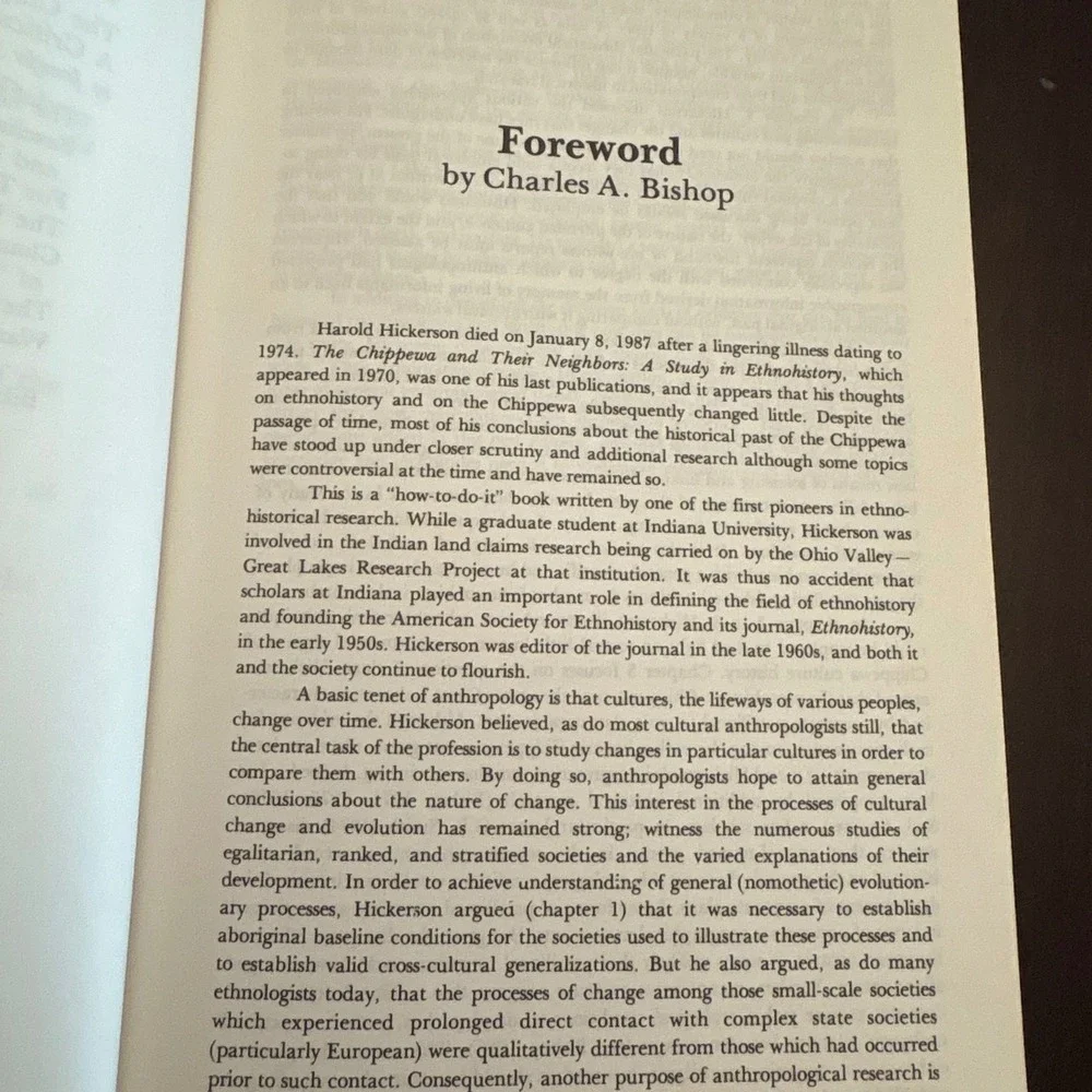 The Chippewa and Their Neighbors Ethnohistory Harold Hickerson 1988 Paperback‎